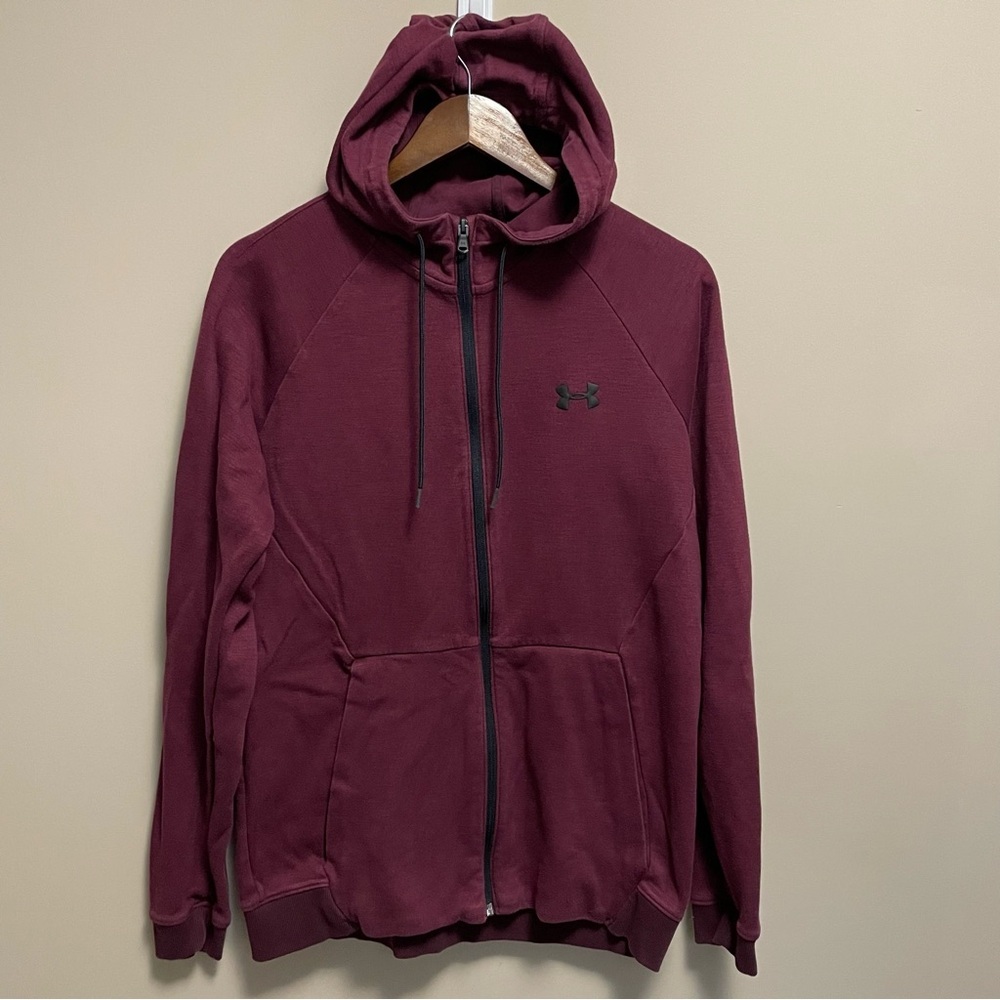 Under Armour Men's Rival Fleece Full-Zip Hoodie Men’s Large Burgundy Maroon Wine